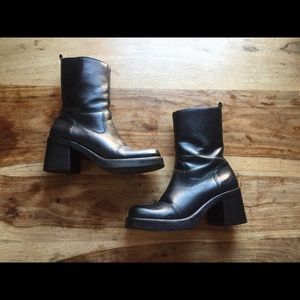 MIA Black Leather Boots 90’s Vintage
